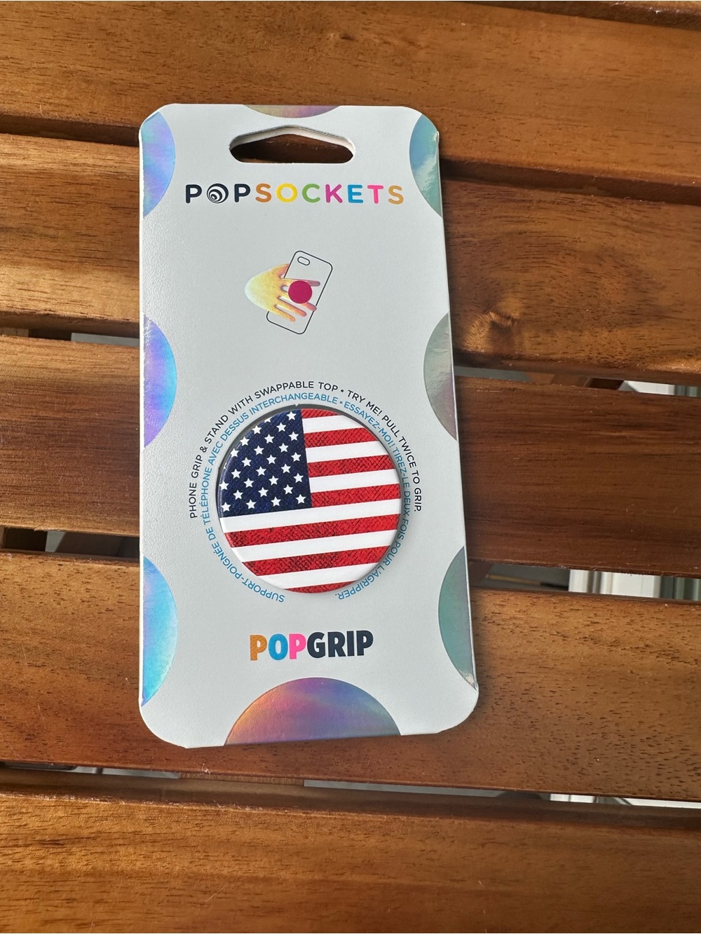 PopSocket PopGrip Phone Grip with American Flag Design - Red, White & Blue